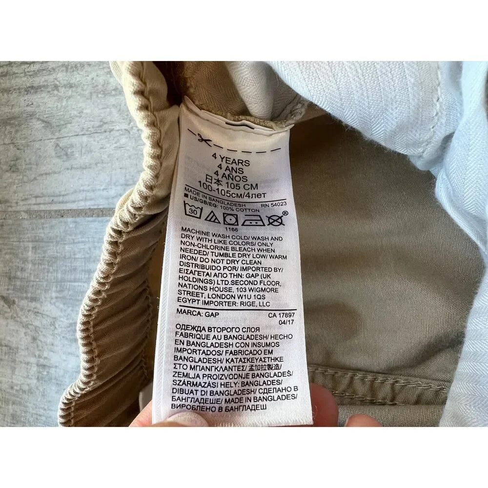 Baby Gap Khaki Tan Beige Jogger Elastic Waist Casual Everyday Pant Chino Boys 4